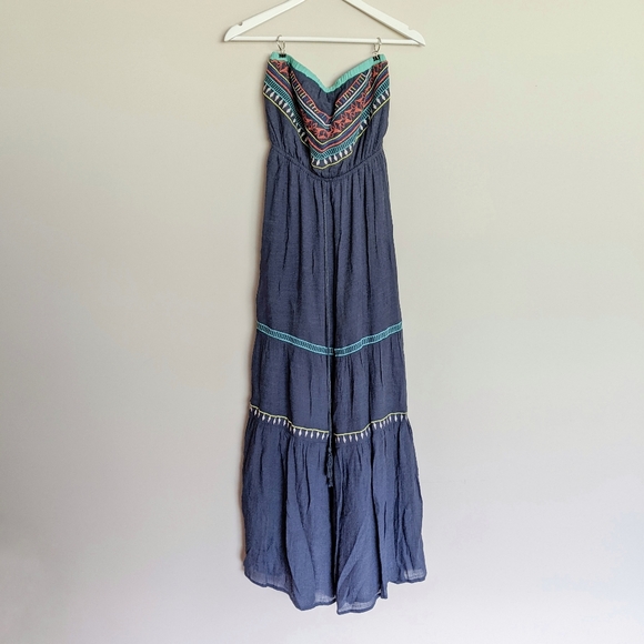NWT Boho Maxi Dress with Tassels and Embroidery - Picture 4 of 12